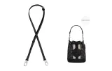 Black 1.1cm Wide Litch Pattern Lock Head Silver-Tone Lock 90-120cm [Suitable for Dempsey Bucket Bags]