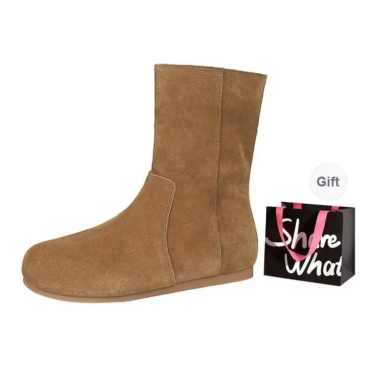 BIGTREE Ankle Boots Women's Apricot/Caramel/Khaki/Coffee/Black-2