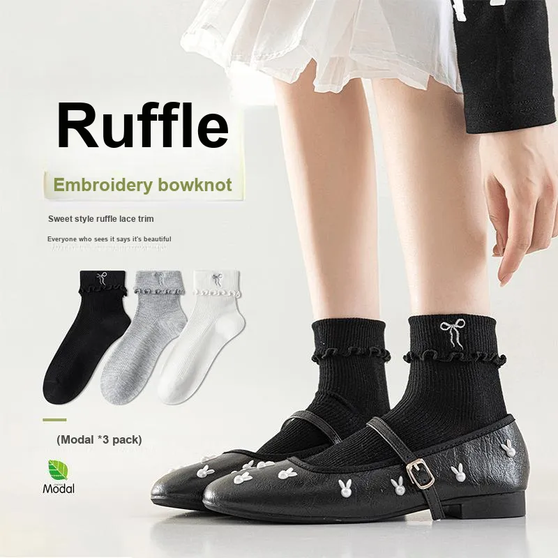 AUGUST Ankle Socks Women's 3 Pack Mixed Color-1