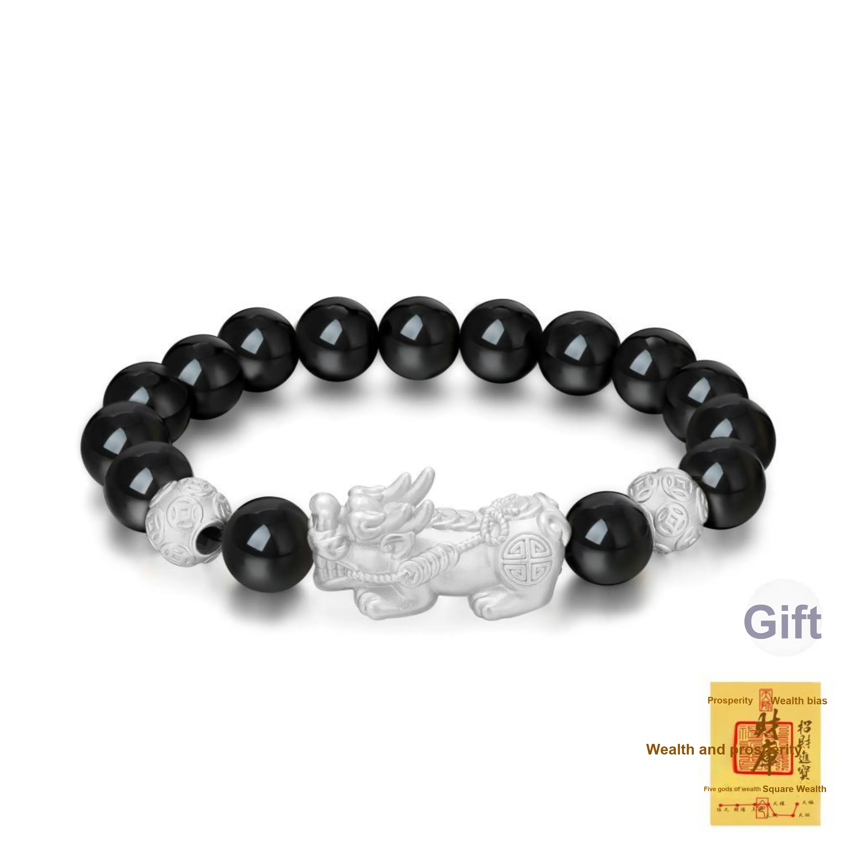 Central Fashion Natural Obsidian Bracelets Unisex