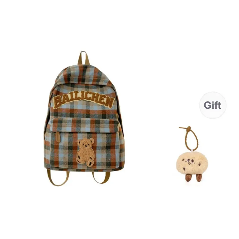 KAMLUI Woolen Backpacks Backpack Unisex Blue Orange/Beige Coffee Plaid/Red Blue Plaid/Coffee Blue Plaid/Khaki Plaid-13