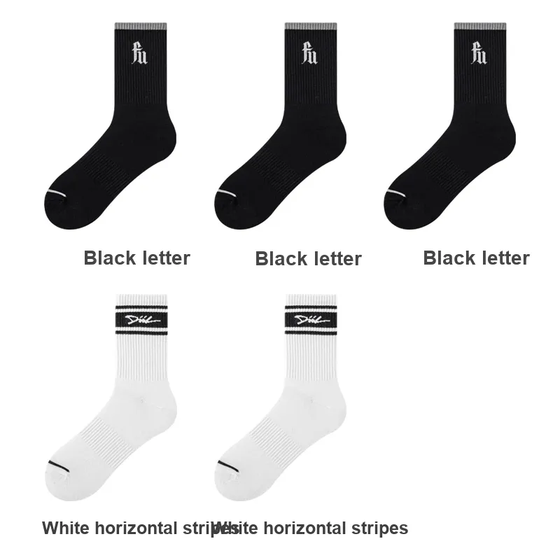 H YXIANG Mid Calf Socks Men's 5 Pack-9