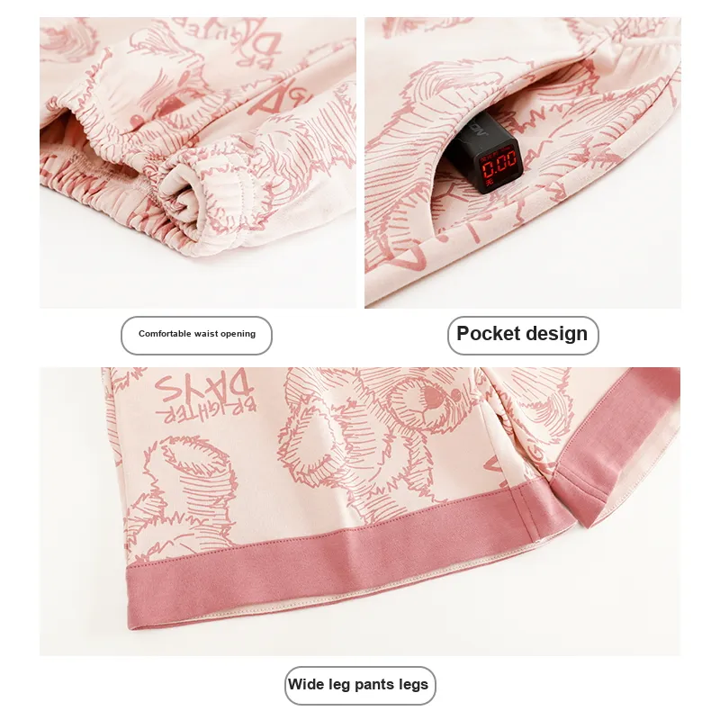 Maultiay Pajama Pants Summer Women's Pink-2