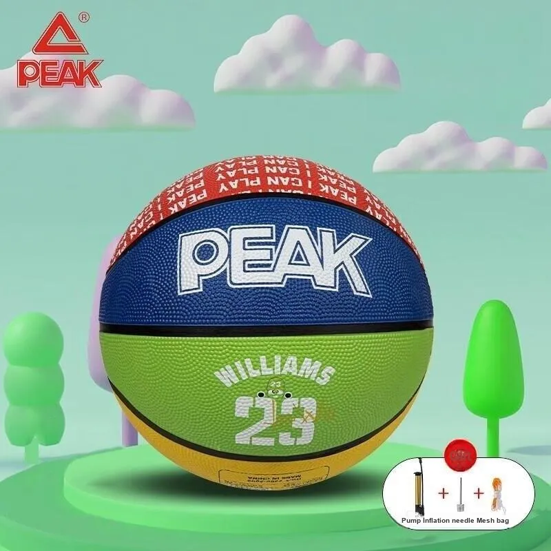 PEAK PU Basketball Green Blue Red Yellow Color Blocking Size 7 5 Size Training Unisex-2