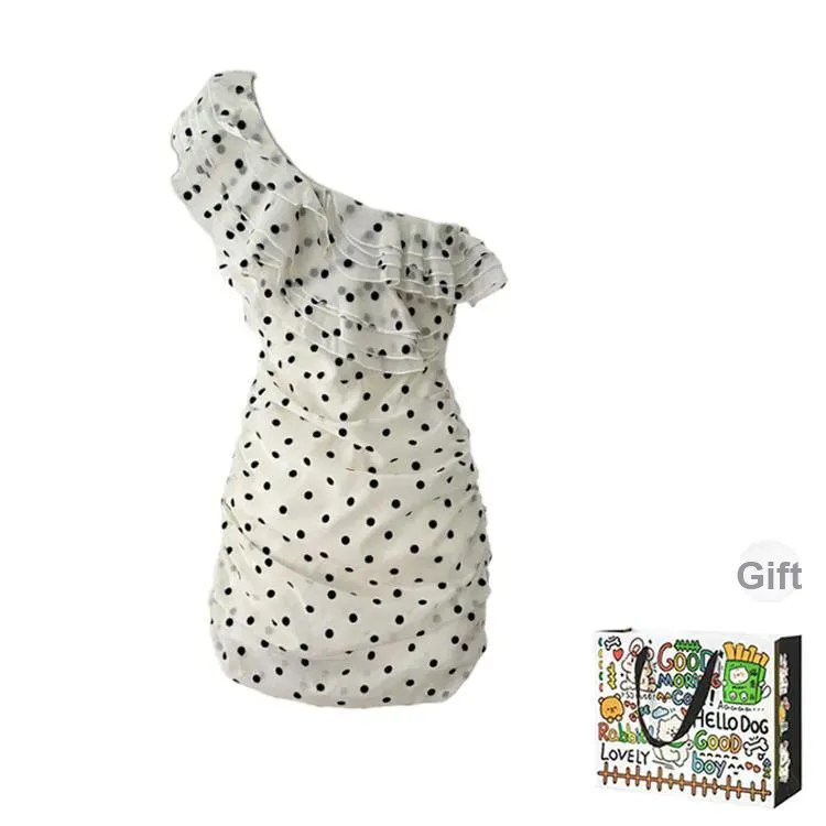 BVODE Sleeveless Dresses Women's Black White Polka Dot