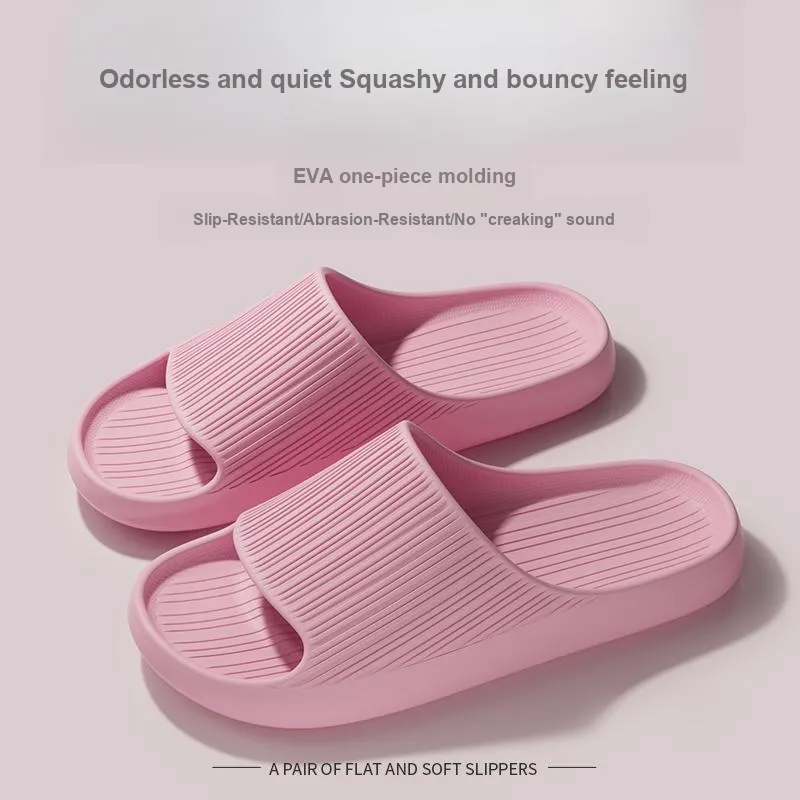 Foot Recreation Summer Minimalist Style Vertical Stripes Eva Anti Slip And Wear Resistant Slippers Home Slippers Unisex-6