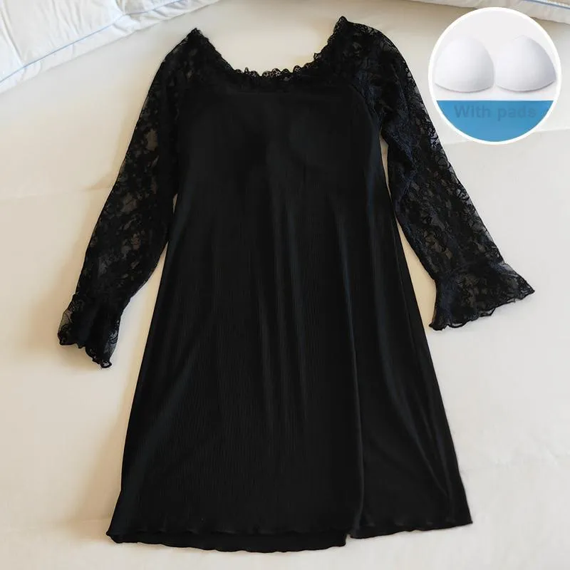 Sleeping Beauty Nightgown Women's Black-5