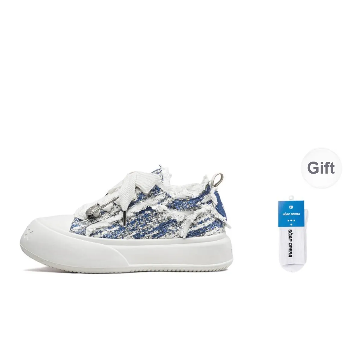 SOAP OPERA Basic Collection Canvas Shoes Unisex Low Top Blue/White