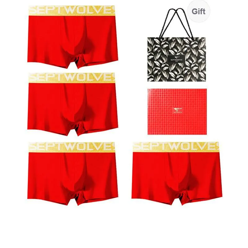 SEPTWOLVES Underwear Gift Box All Season Men's 4 Pack Gift Box Set+Shopping Bag-42
