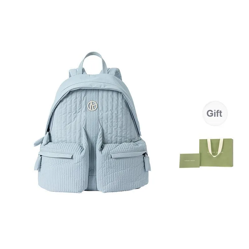 VANESSA HOGAN Fabric Backpack Regular Unisex Black Blue/Light Blue-0