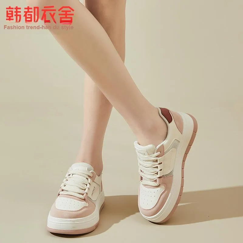 HSTYLE Low-Top Skateboard Shoes Women's Beige Pink-4