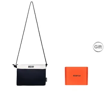 Subtle Nylon Crossbody Bag Regular Unisex Carbon Rock Black/Original Wood Brown/Misty Purple