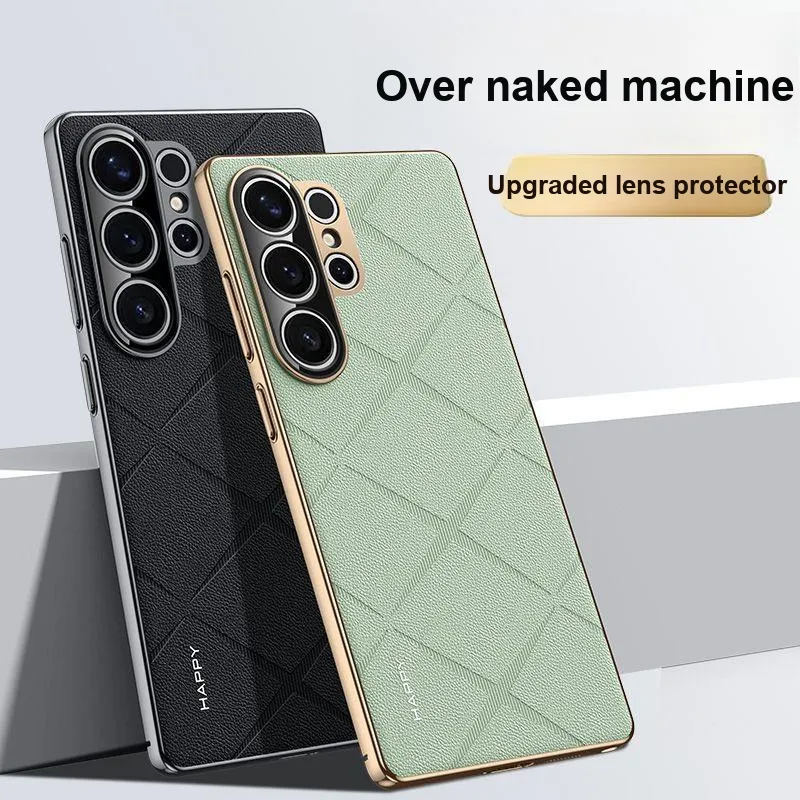 YINZHESHAN Vegan Leather Material Anti Fingerprint Sticker Phone Cases Compatibility With Samsung S24 Business Formal-5