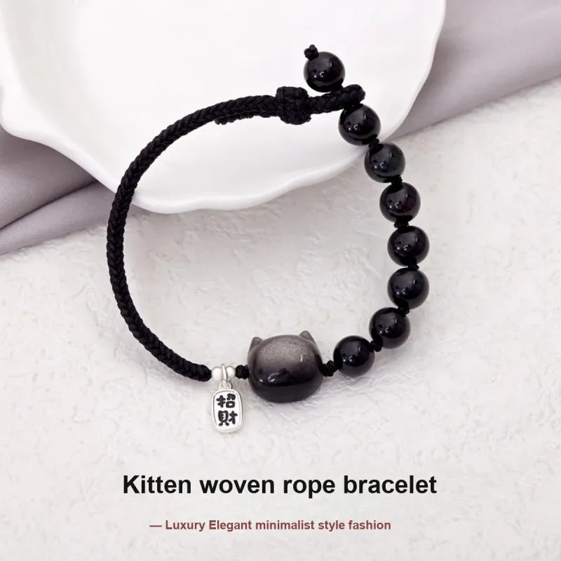 HELA DE HAI Natural Obsidian Bracelets Women's-1