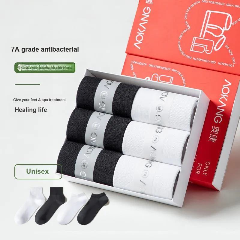 AOKANG Mid Calf Socks Unisex Gift Box Of 6 Doubles-21