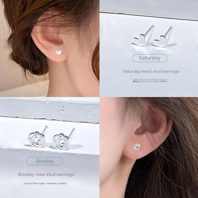 Taste The Color 999 Fine Silver Stud Earrings Women's-3