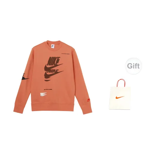 Nike Sweatshirts Men Orange Sweatshirt+Gift Bag