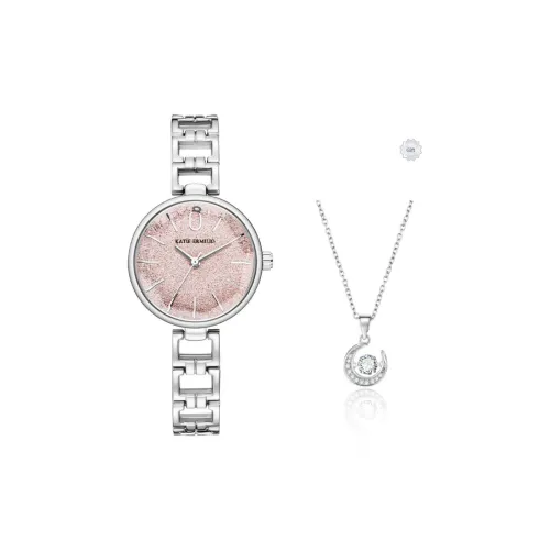 Katie Ermilio Наручные часы Кварцевый механизм Розовый циферблат Женские часы Коробка "Сердцебиение"