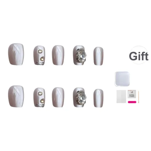 JIABITU Патч для ногтей Луна Золотой False Nail Короткий LADDER Серебряный Однотонный Кошачий глаз 14mm