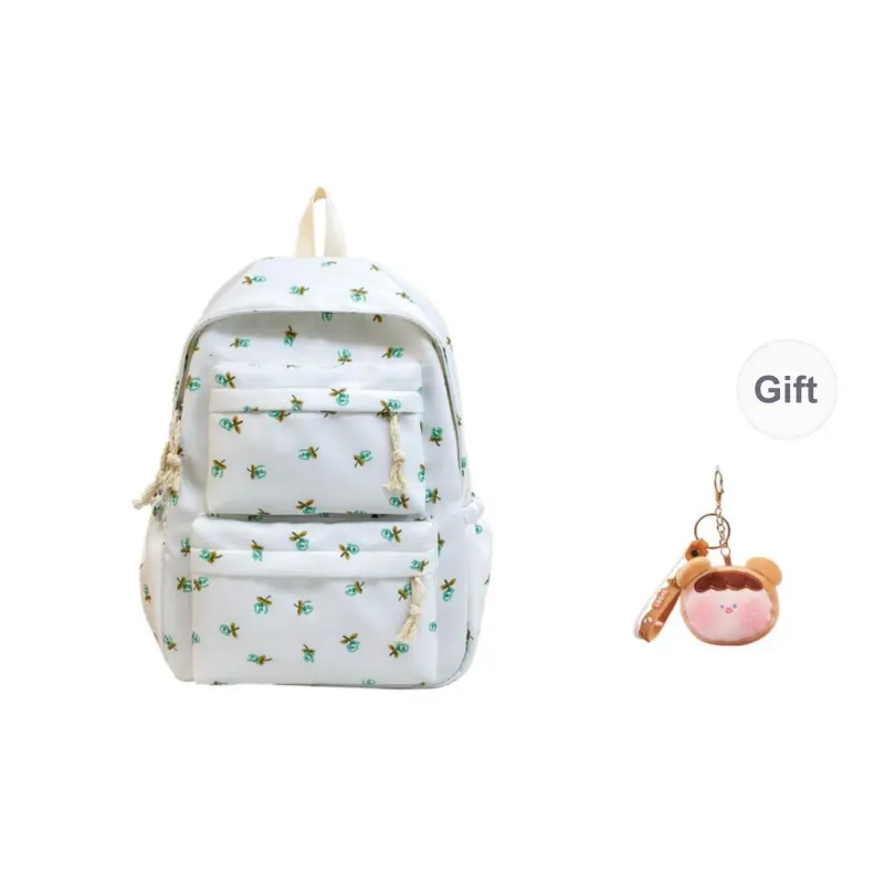 KAMLUI Nylon Backpack Regular Unisex White Floral/White Green Floral/Black Floral/Black White Floral/Yellow/Green-7