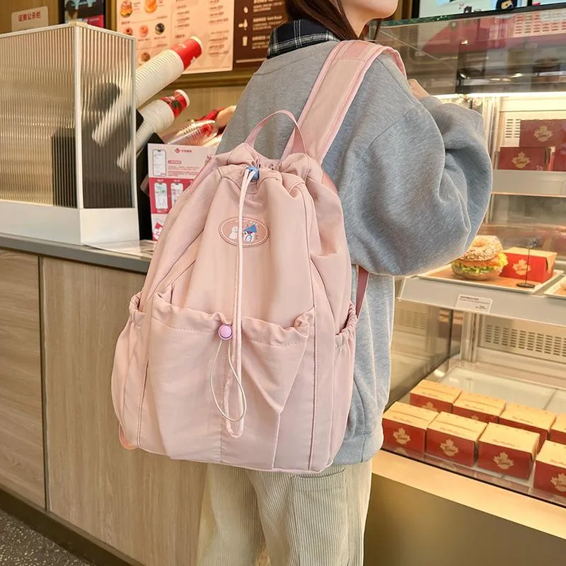KAMLUI Nylon Backpack Regular Unisex Ecru/Black/Pink/Light Yellow/Light Green-18