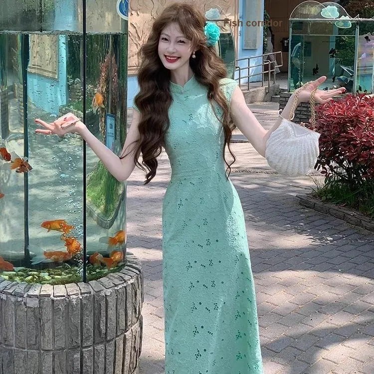 ADXKM Cheongsams Women's Mint Green-3