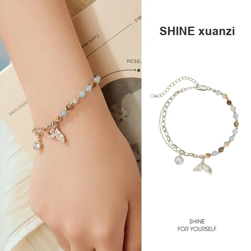 SHINE Island Wander Collection Copper, Calcite Jade Bracelets Unisex-5