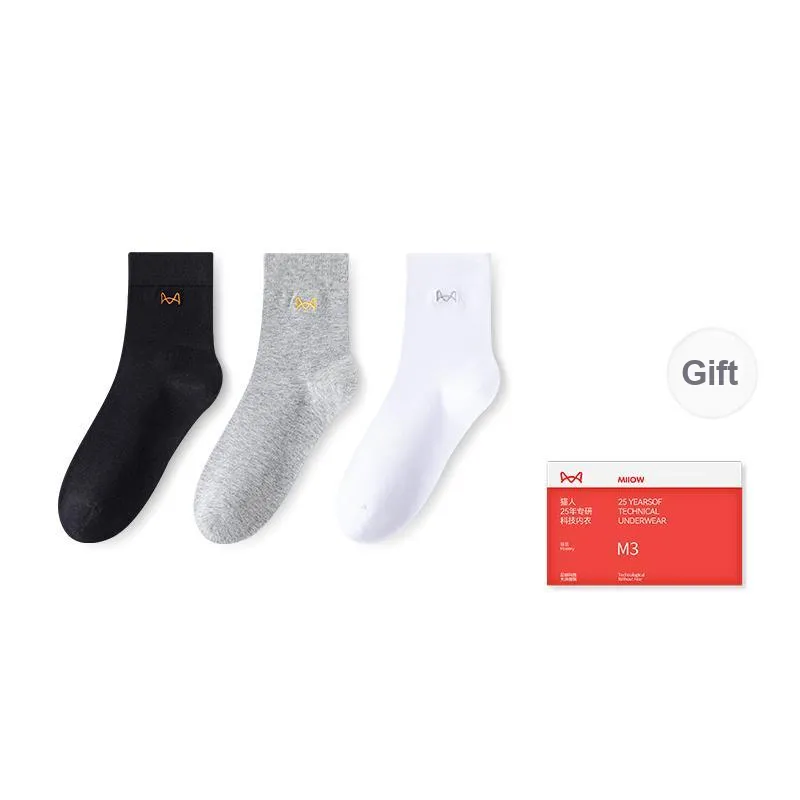 MIIOW Mid Calf Socks Men's Shopping Bag 3 Pack-9