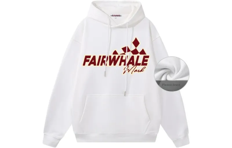 FAIRWHALE Letter Print Loose Fit Pullover Drop Shoulder Hoodie Unisex-20
