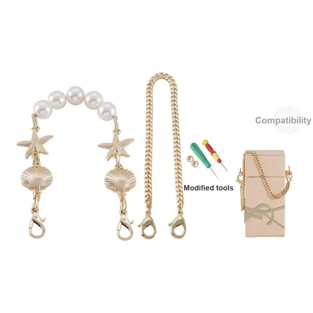 Lan Bao Fan Alloy, Metal Bag Strap Women's Gold Tone