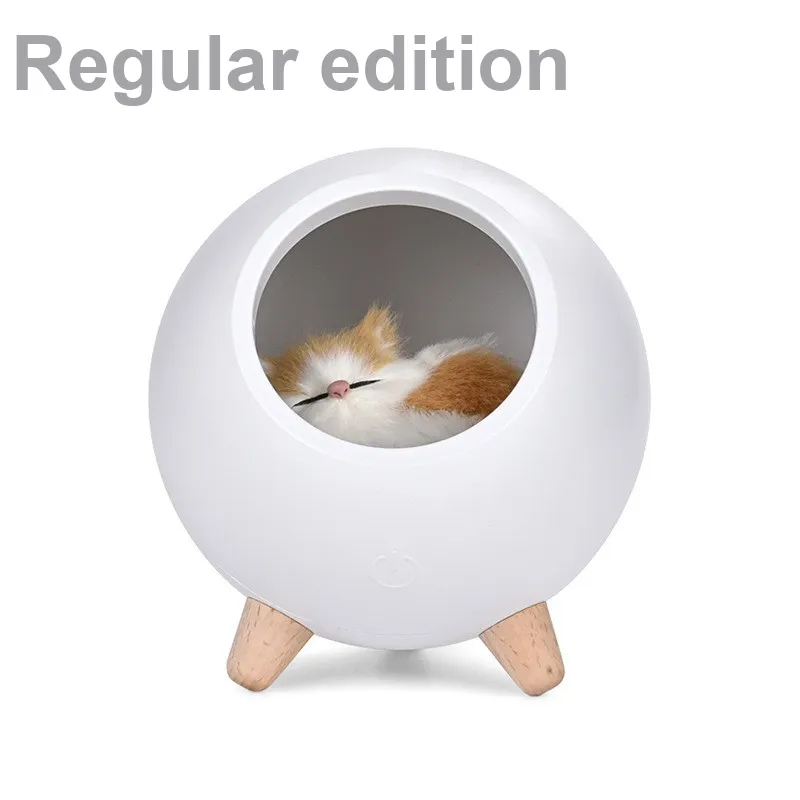 XZAN Cute Cat Bedside Companion Lamp With USB Charging, Touch Controlled Ambient Light, Creative Accessory-1