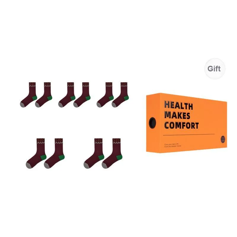 Vine Color Mid Calf Socks Women's 5 Pack-8