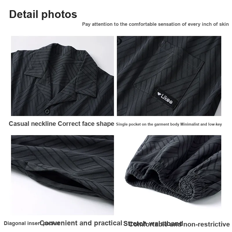 MIIOW Pajama Set Men's Dark Gray-1