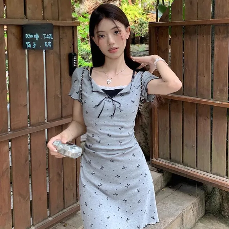 JUFU Short Sleeved Dress Women's-6