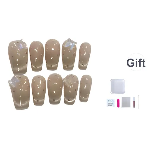 A Few More Cute Блестки Polka Dot Butterfly Nail Art False Nail Short LADDER Transparent Nude Coquette