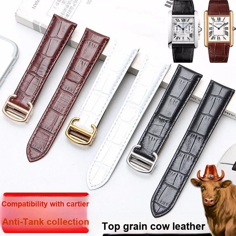 Gangjue Cartier Compatibility Watch Band Genuine Leather Material-69