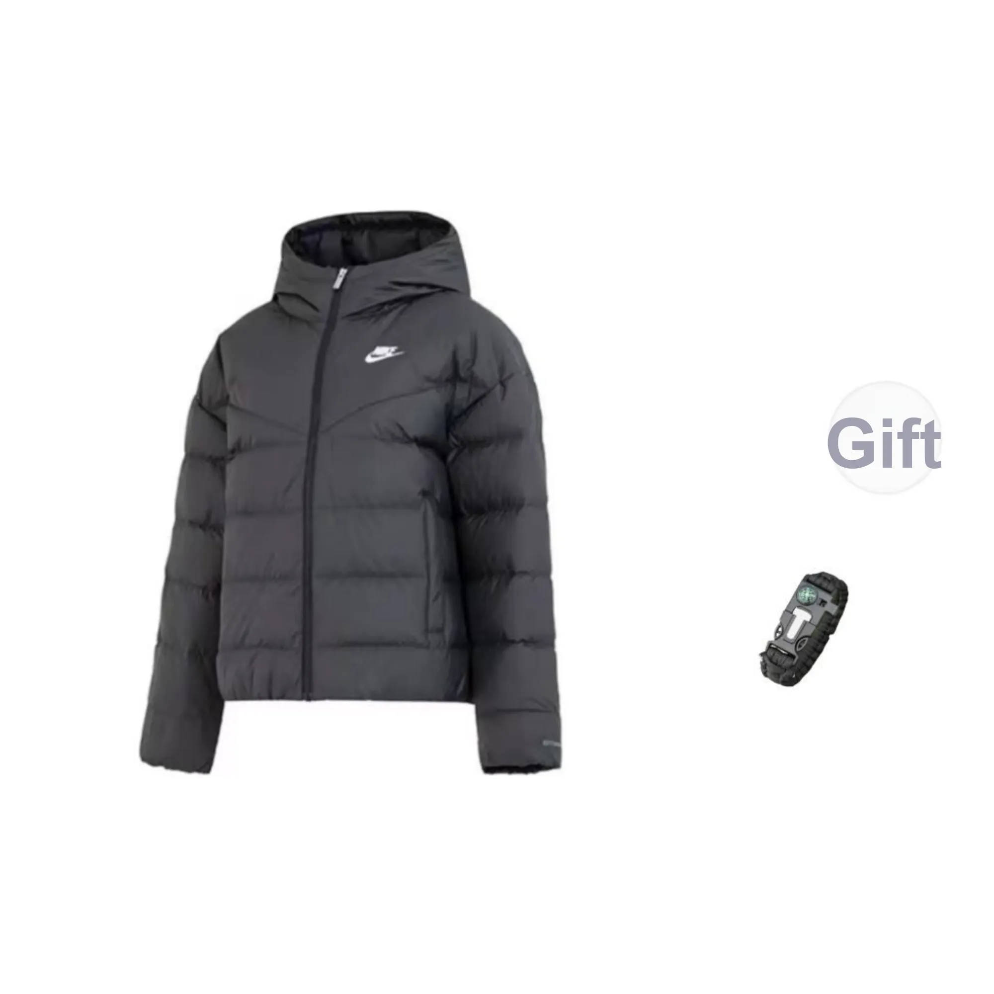 Nike As W Nsw Sf Dwn Wr Hd Jkt Down Jacket Women's Black Survival Bracelet