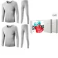 Silk 2 Set Underwear (Light Gray+Light Gray) Fleece-Lined/Premium Gift Box Set
