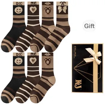 KJ Mid Calf Socks Unisex Gift Box 7 Double Packs