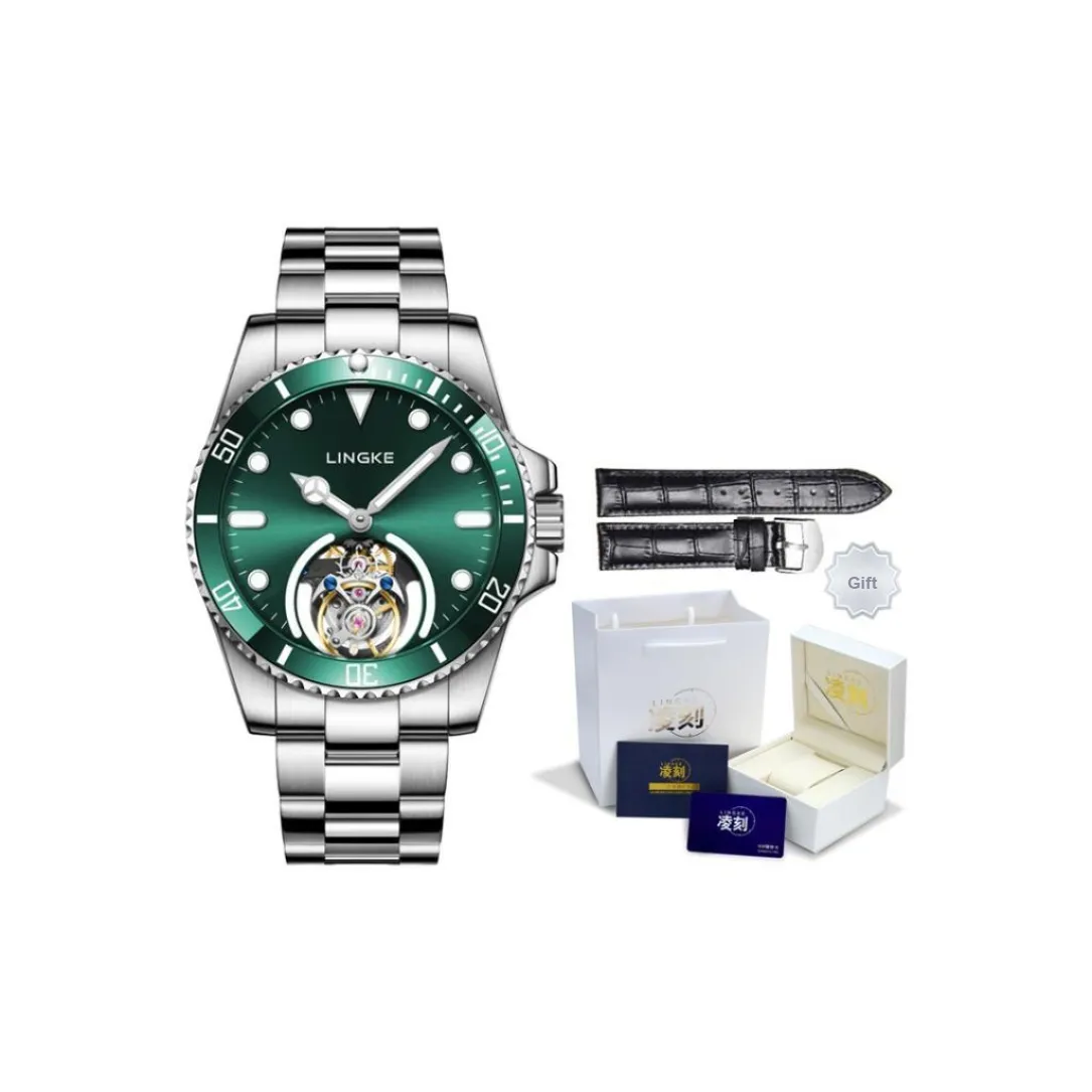 LINGKE Automatic Mechanical Movement Watch Men's Watches Green Dial