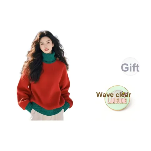 LANGQING Красный Зеленый Подарочный Набор Wave Прозрачный Бренд Наклеенный Женский Трикотаж