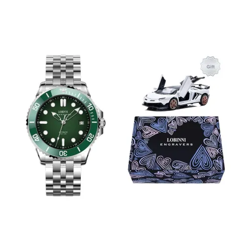 LOBINNI L Dragon Dive Collection Автоматический Механический Механизм Нержавеющая Сталь Ремешок Часы Мужские Зеленый Циферблат