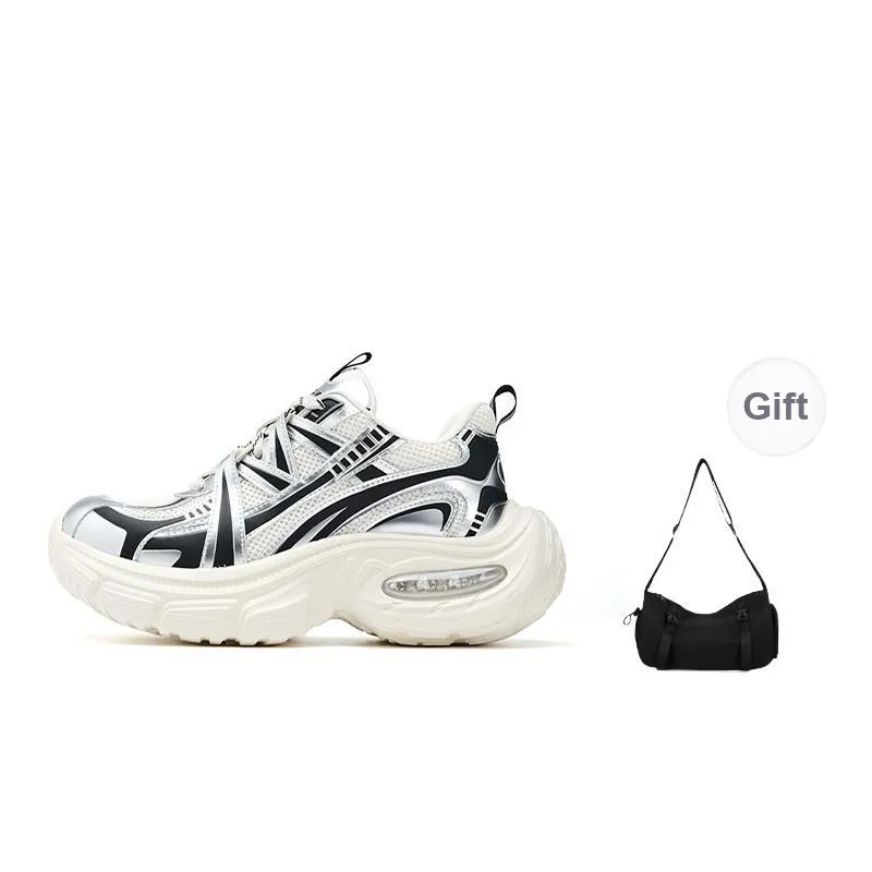 FAIRWHALE MaxFun Series Slip Resistant Lightweight Height Increasing Low Top Chunky Sneakers Unisex-32