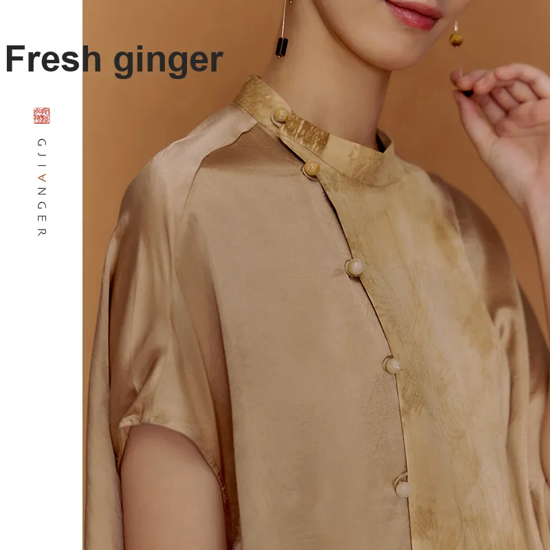 Ginger Short Sleeved Dresses Women's Light Ginger Yellow-1