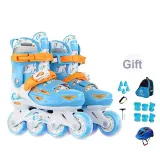 Warm Blue Flash Wheel K6 Protective Clothing Set (Helmet+Protective Gear+Bag)