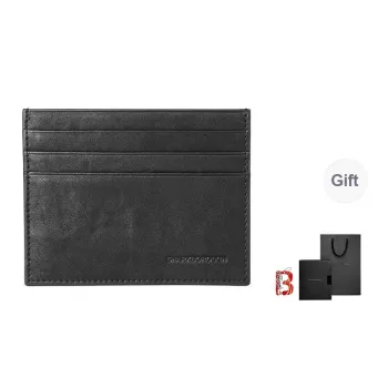 Sharkborough Cow Leather Card Holder Small Size Men's Black