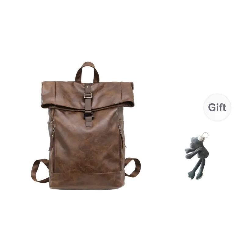 KAMLUI PU Backpack Regular Unisex Coffee/Brown/Black-0
