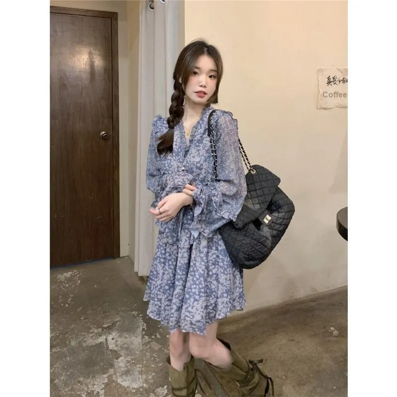 XIANSINIAO Long Sleeved Dress Women's-1
