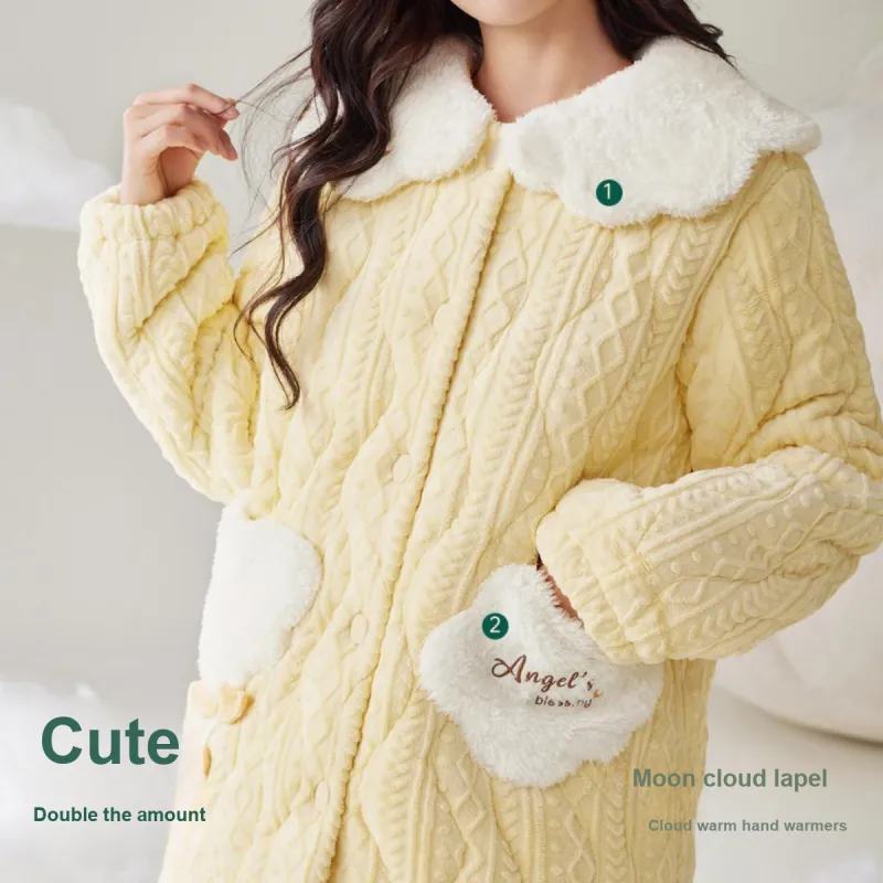 Aannsfam Pajama Set Women's Crescent Yellow-1