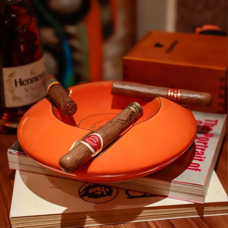 GUEVARA Three Slot Cigar And Cigarette Ceramic Ashtray, Suitable For Home And Office, Easy To Clean-5